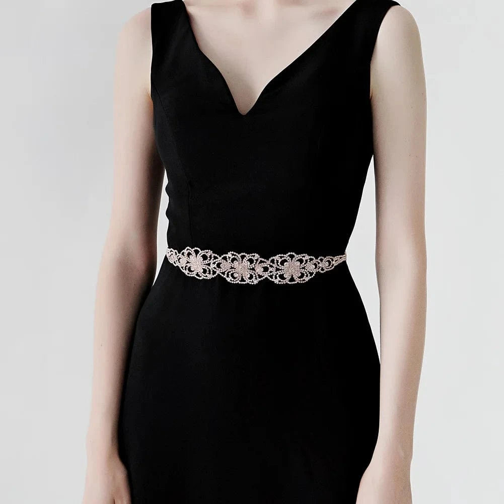 Rose Gold &Silver Austrian Crystal Wedding Belts & Sashes Bridal Women Sash for Dress Jewelry Accessories