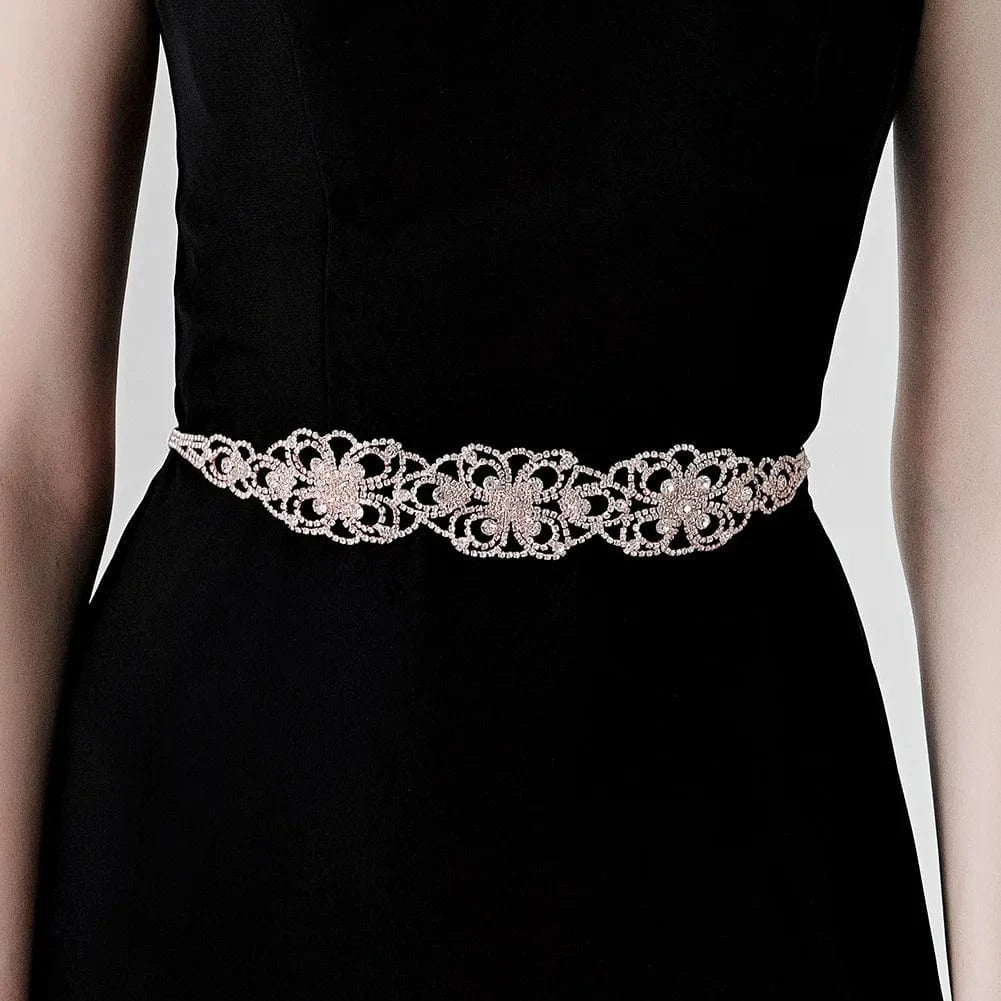 Rose Gold &Silver Austrian Crystal Wedding Belts & Sashes Bridal Women Sash for Dress Jewelry Accessories