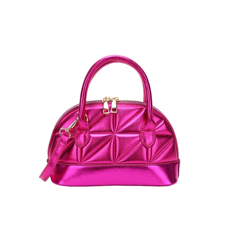 Rose Madder High Quality Top Selling Metallic Shiny Shell Fashion Designer Bag Women Leather Trendy Luxury Purse Handbags