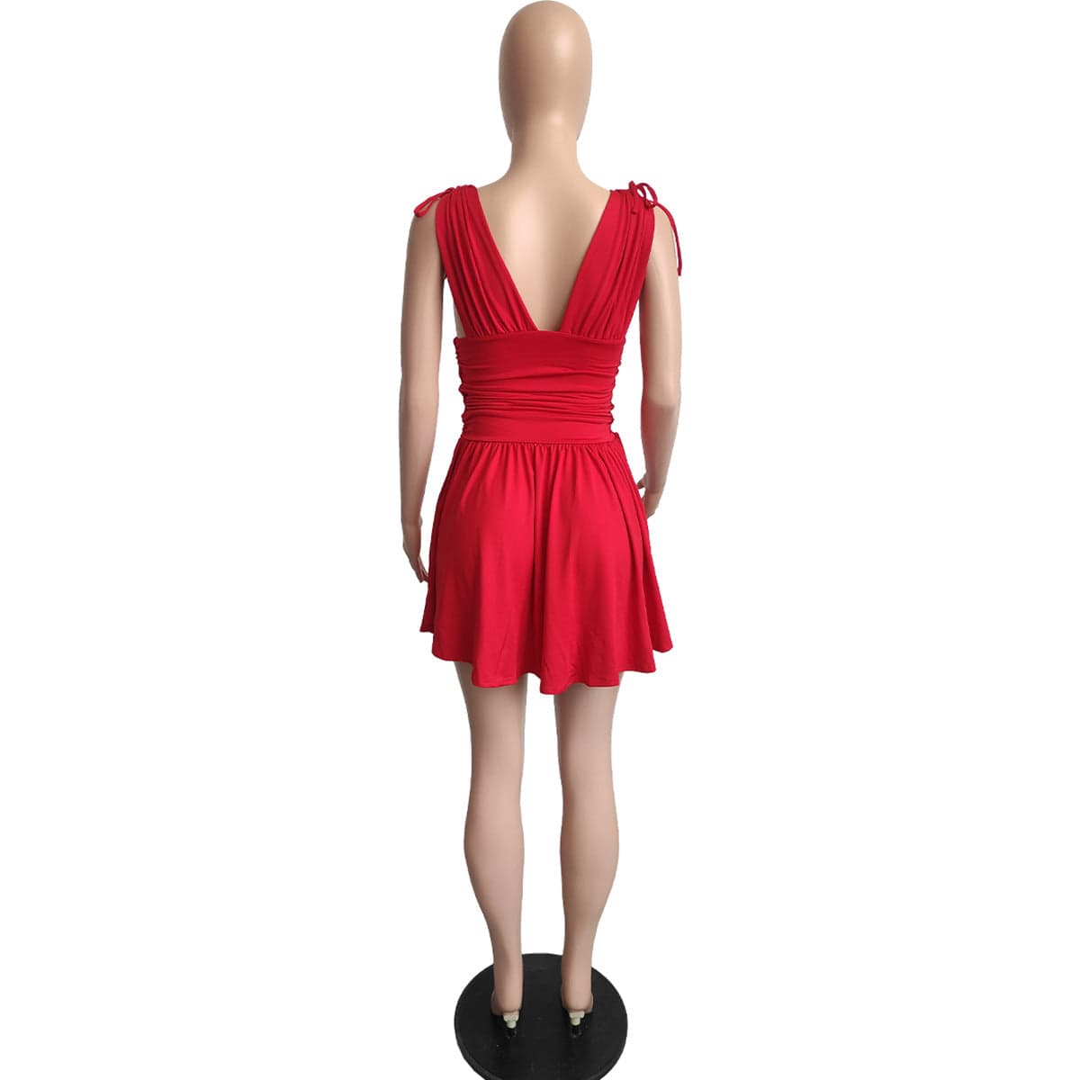 Ruffles Pleated Dress Women 2022 Summer Sleeveless Backless Sexy Mini Dress Elegant Tunics Party Dresses Casual For Lady