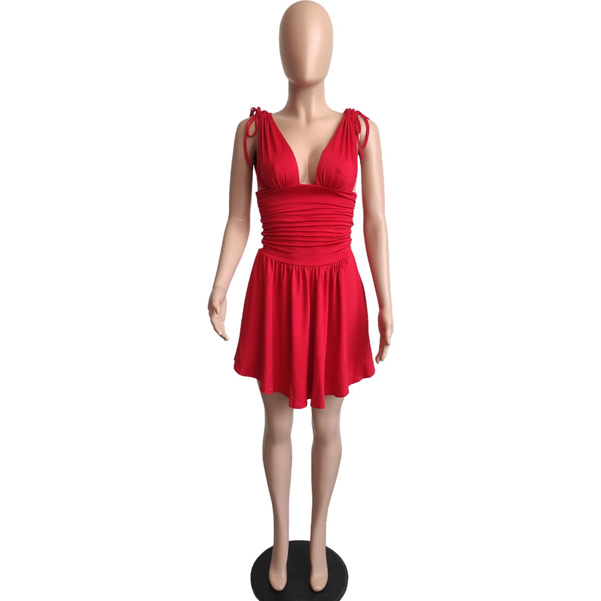 Ruffles Pleated Dress Women 2022 Summer Sleeveless Backless Sexy Mini Dress Elegant Tunics Party Dresses Casual For Lady