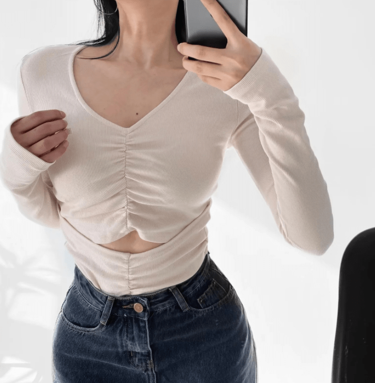 Runwaylover 1521 V-Neck 2023 Ladies Sexy Hollow Out T-Shirt