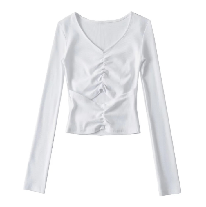 Runwaylover 1521 V-Neck 2023 Ladies Sexy Hollow Out T-Shirt