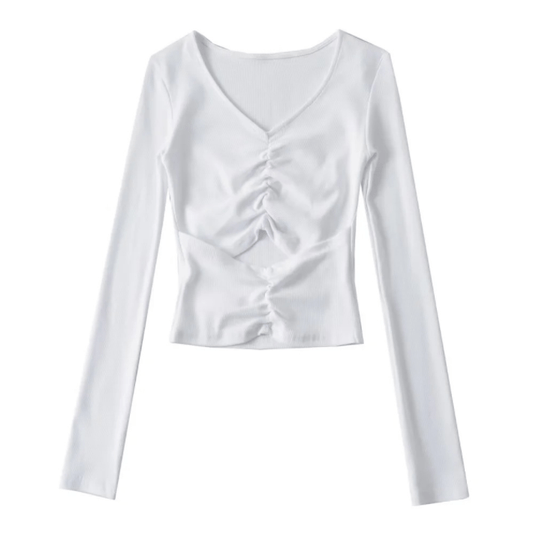 Runwaylover 1521 V-Neck 2023 Ladies Sexy Hollow Out T-Shirt