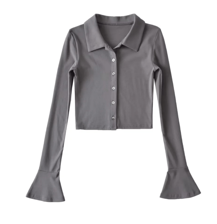 Runwaylover 1587 Flare Sleeve 2023 Ladies One Breasted T-Shirt