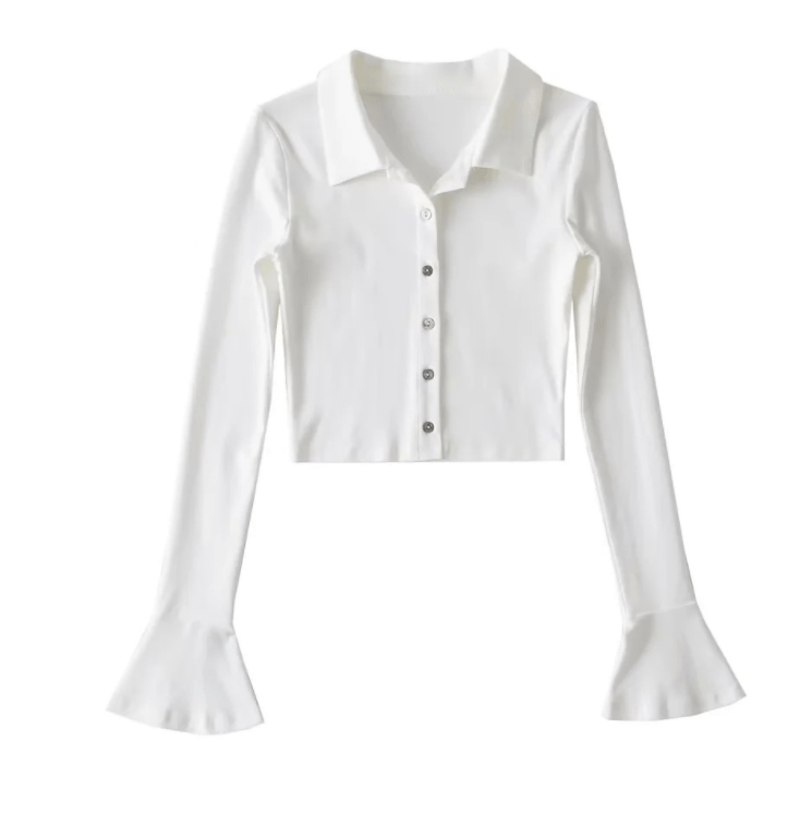 Runwaylover 1587 Flare Sleeve 2023 Ladies One Breasted T-Shirt