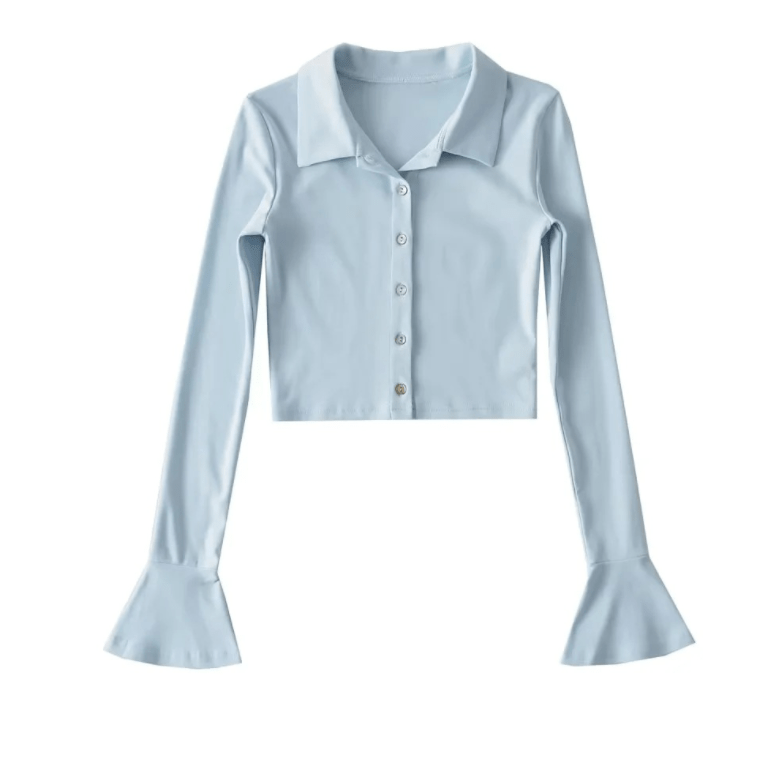 Runwaylover 1587 Flare Sleeve 2023 Ladies One Breasted T-Shirt