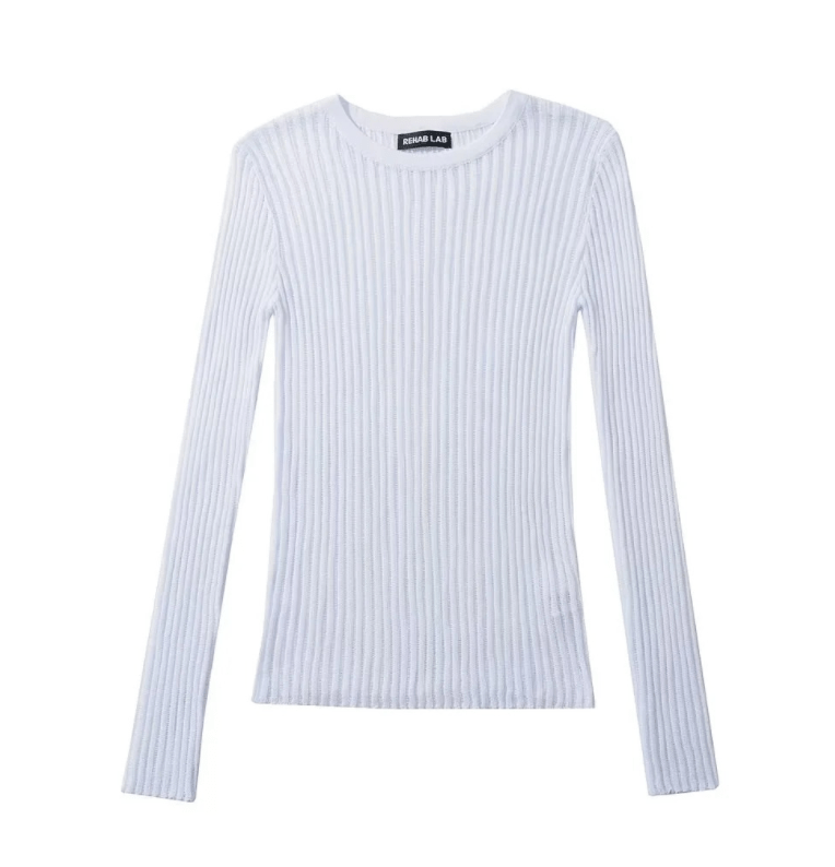 Runwaylover 1628 Transparent 2023 Ladies Sexy Tight Knitted T-Shirt