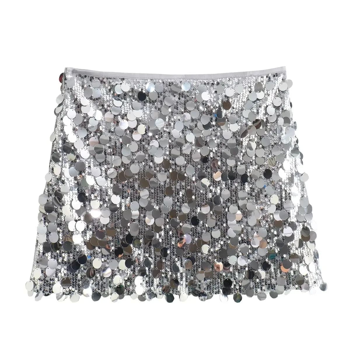 S / 02# OUDINA American Style Club Party Bling Shiny Mini Sexy Skirt Sequin Skirts For Women