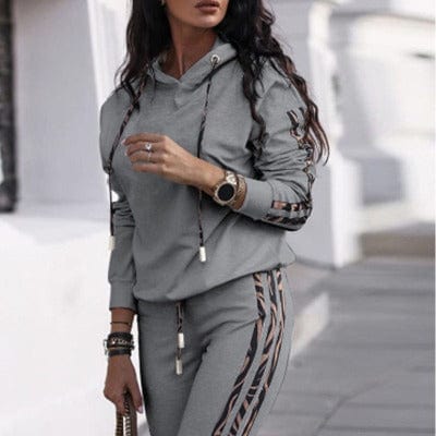 S / 1 Autumn Spring Tracksuit Women Two Piece Set Hooded Long Sleeve Sweatshirt Top and Pants Leisure Sports Suit Casual Outfits