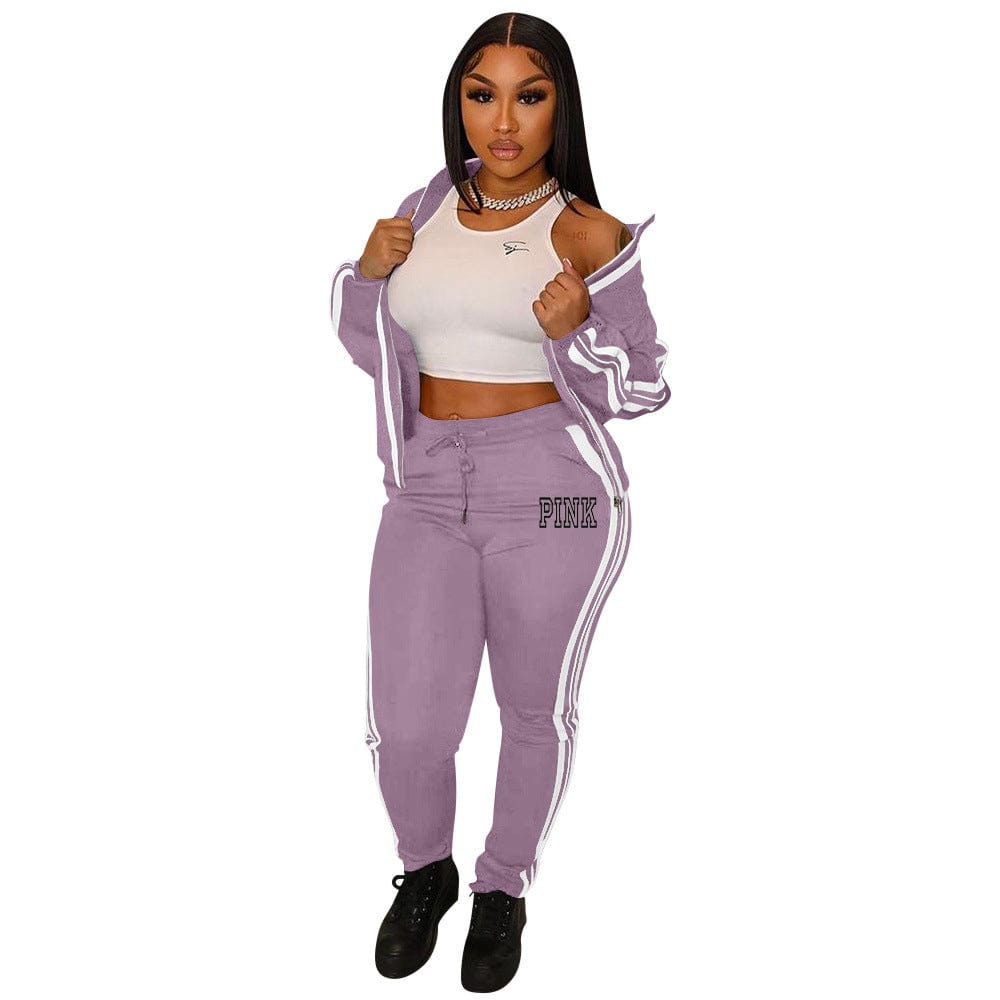 S / 1 High Quality Sexy Female Custom Logo  Streetwear Two Piece Heavyweight  Sweatsuits