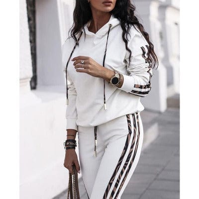 S / 2 Autumn Spring Tracksuit Women Two Piece Set Hooded Long Sleeve Sweatshirt Top and Pants Leisure Sports Suit Casual Outfits