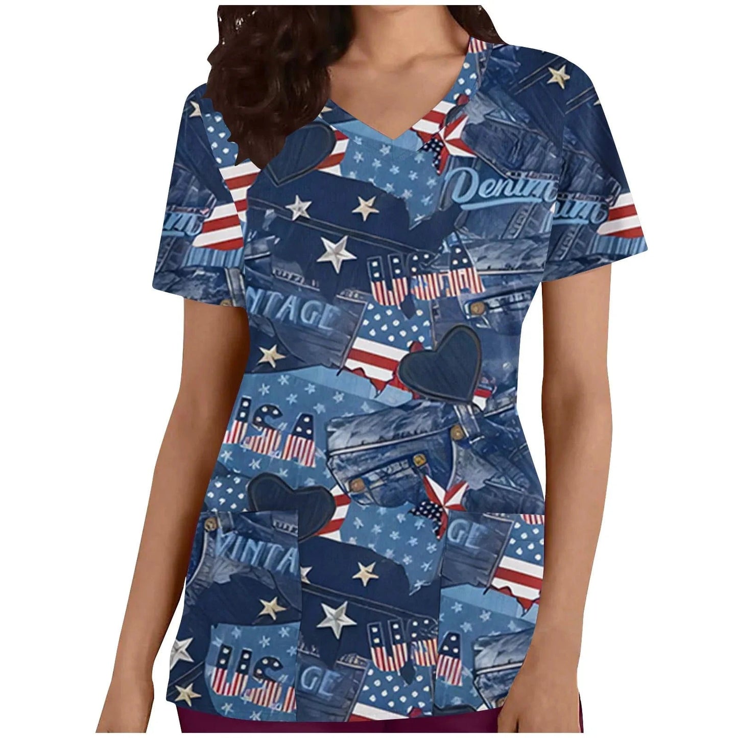 S / 20 2023 new style fashion Custom Nurse Scrub Top doctor Nursing Scrubs Uniform Long Sleeves Scrubs printed Tops