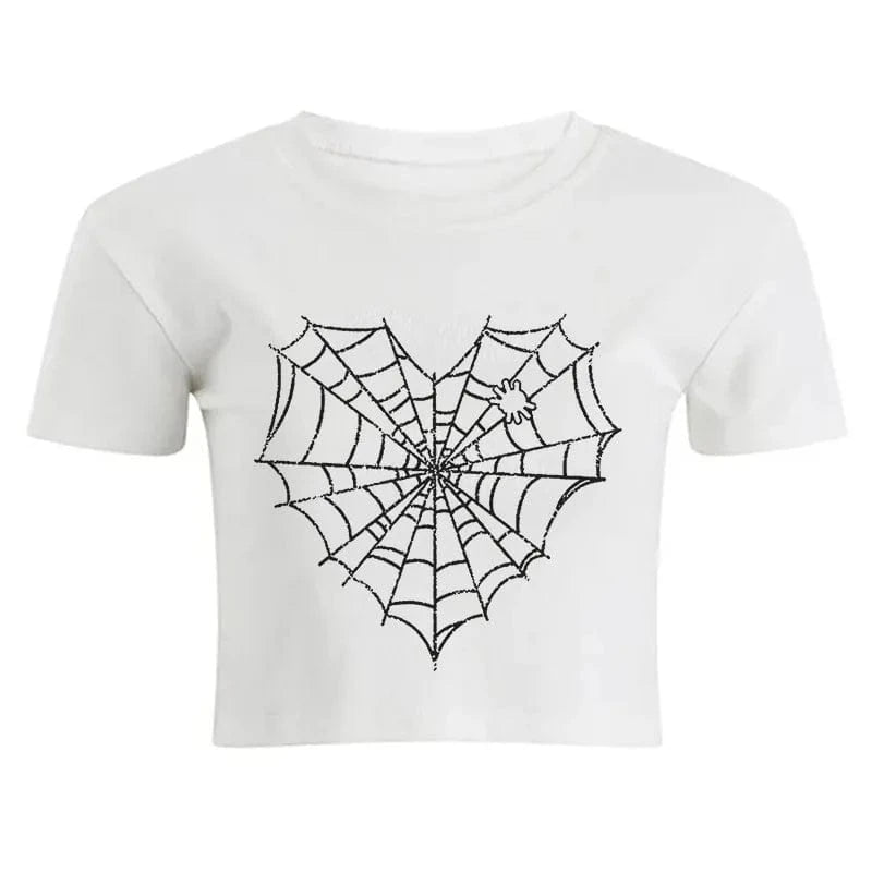 S / 23TP121202 11 / 100% Cotton CUTENOVA 23TP121202 Letter Printed Y2K  Fashion 100% Cotton Girls Short Sleeve Streetwear Crop Top T Shirt Women 2024