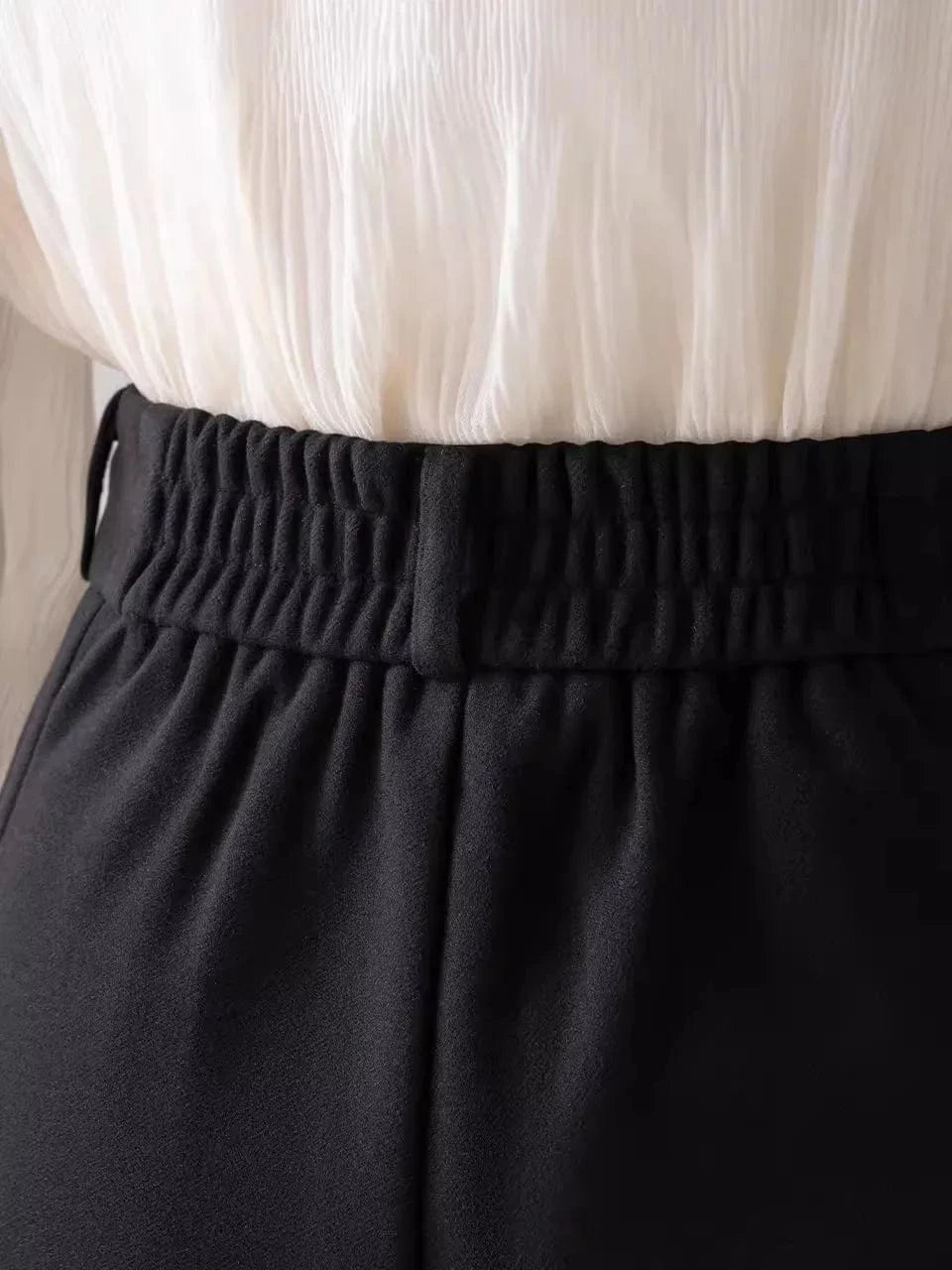 S-2XL suit pants High waisted drape casual straight leg pants Short and wide leg pants