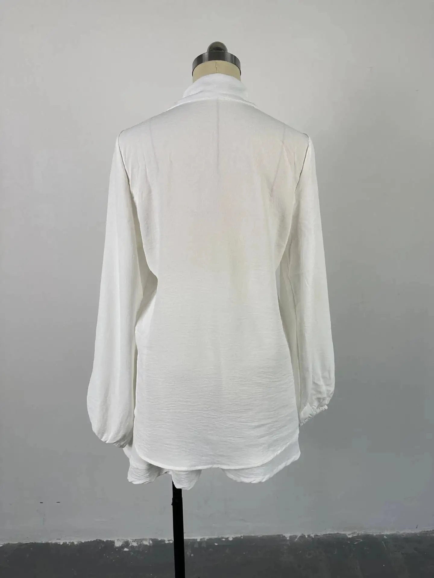 S-2XL Women's casual suit Autumn New Style Solid Color Bubble Sleeve Shirt Wide Leg Shorts Set