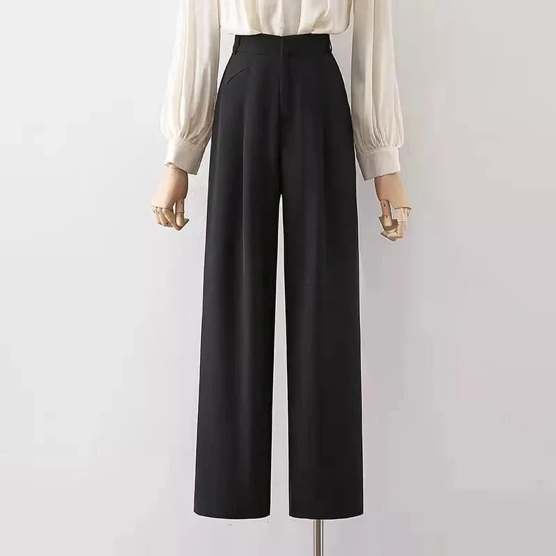 S / 3 S-XL Wide leg suit pants Straight leg slimming casual pants
