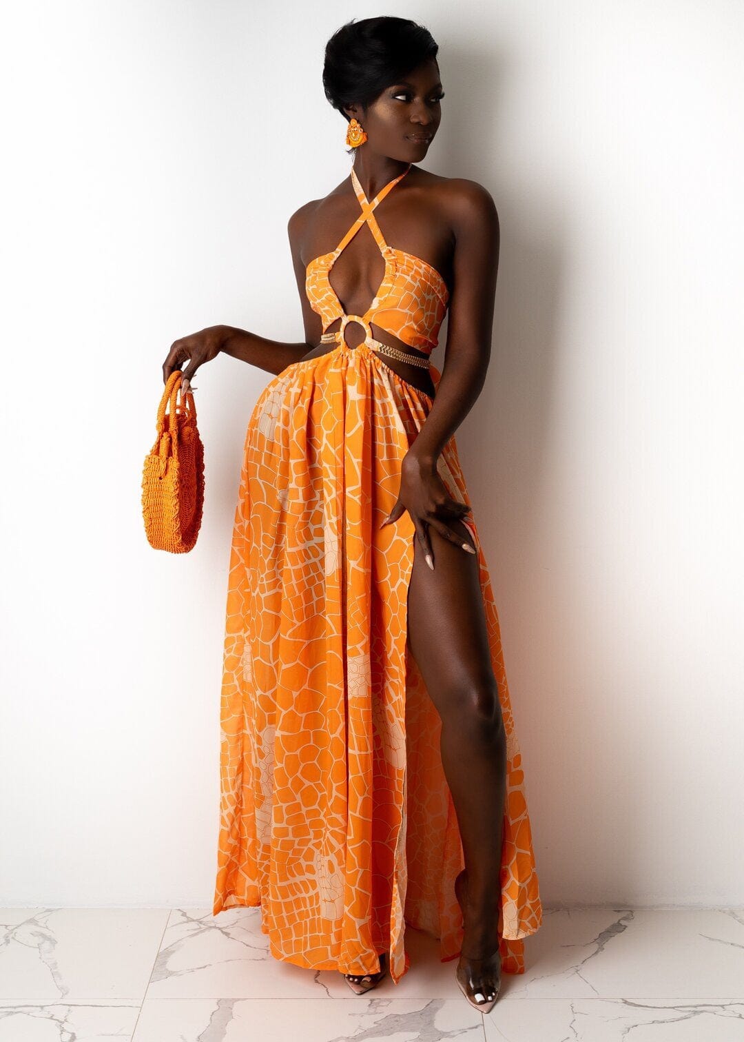 S / 3# Summer Korean Floral Dress Chiffon Women Floral Maxi Dresses Summer One Shoulder Chiffon Korean Dress Floral