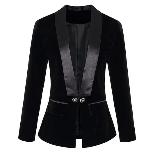 S-3XL Elegant solid color suit jacket Slimming velvet suit top