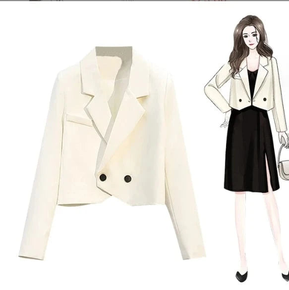 S-3XL Korean Spring and Autumn Large Women's Wear High end suit jacket Fashionable short suit top
