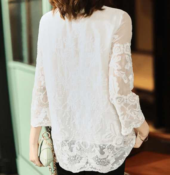 S-3XL Spring Summer New Vintage Chinoiserie Delicate Embroidery Contrast Button Cheongsam Shirt Versatile Top
