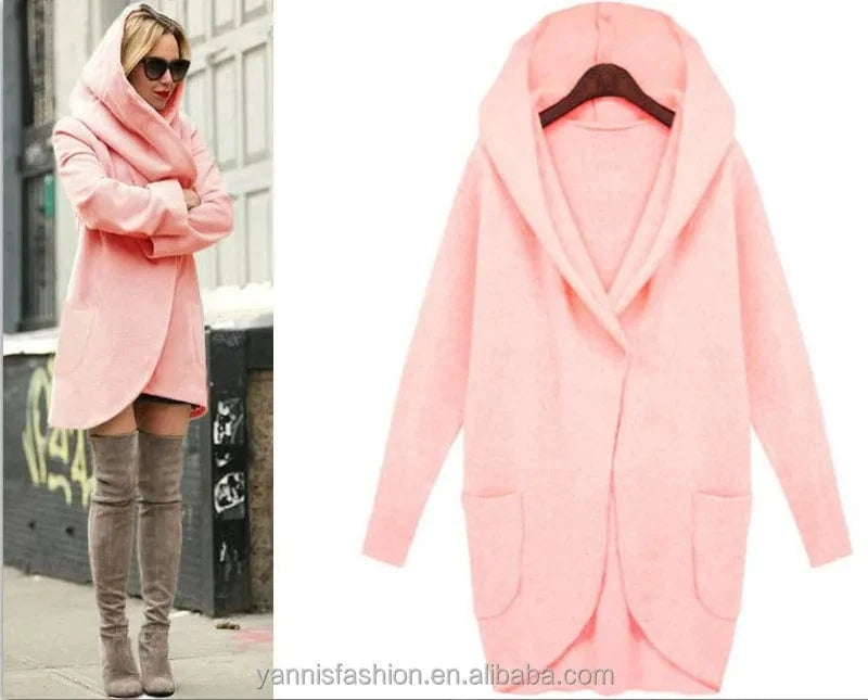 S-4XL fashion women coat famale overcoat female medium-long spring autumn winter slim blend woolen outerwear