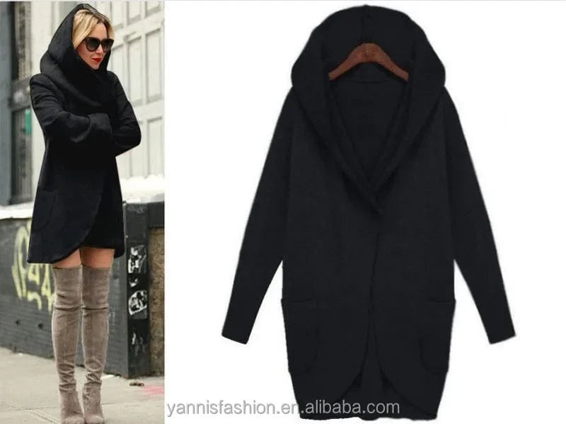 S-4XL fashion women coat famale overcoat female medium-long spring autumn winter slim blend woolen outerwear
