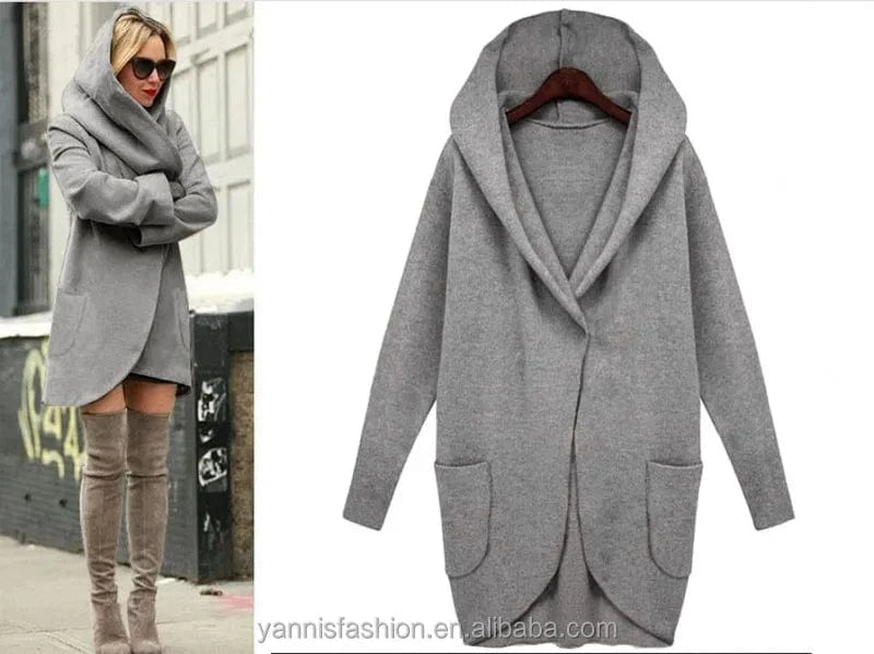 S-4XL fashion women coat famale overcoat female medium-long spring autumn winter slim blend woolen outerwear