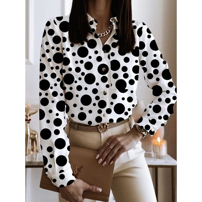 S / 5 2023 New Blouse Women Turn-down Collar Long Sleeve Fashion Plus Size Casual Blouses Elegant Lady Office Work Shirts Tops