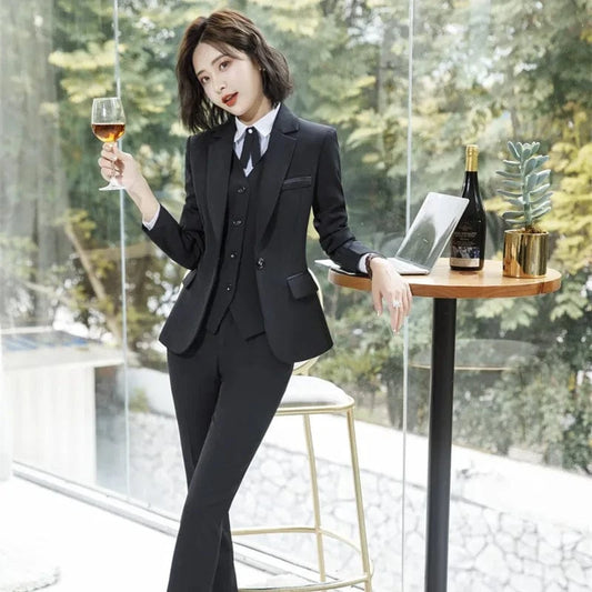 S-5XL autumn and winter long sleeved professional women's clothing interview sales formal work clothes suit