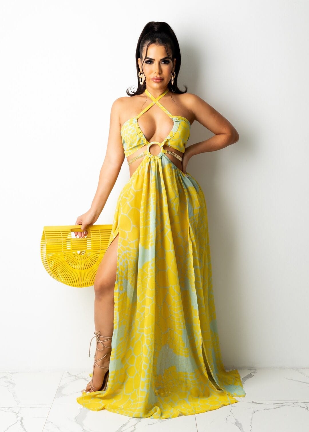 S / 7# Summer Korean Floral Dress Chiffon Women Floral Maxi Dresses Summer One Shoulder Chiffon Korean Dress Floral