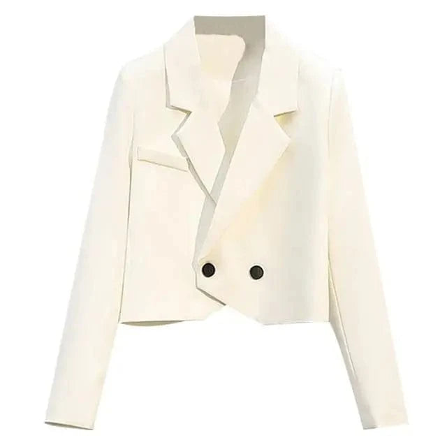 S / Beige S-3XL Korean Spring and Autumn Large Women's Wear High end suit jacket Fashionable short suit top
