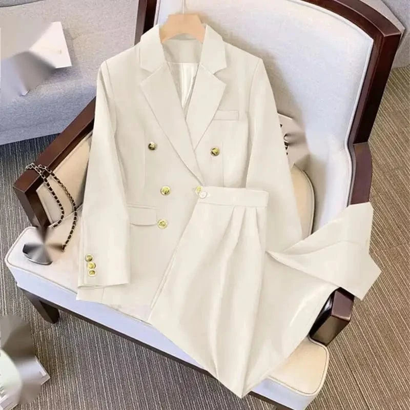 S / Beige S-3XL New Goddess Style Suit Set Spring and Autumn Popular Korean Version Advanced and Lazy Style Casual Versatile Set