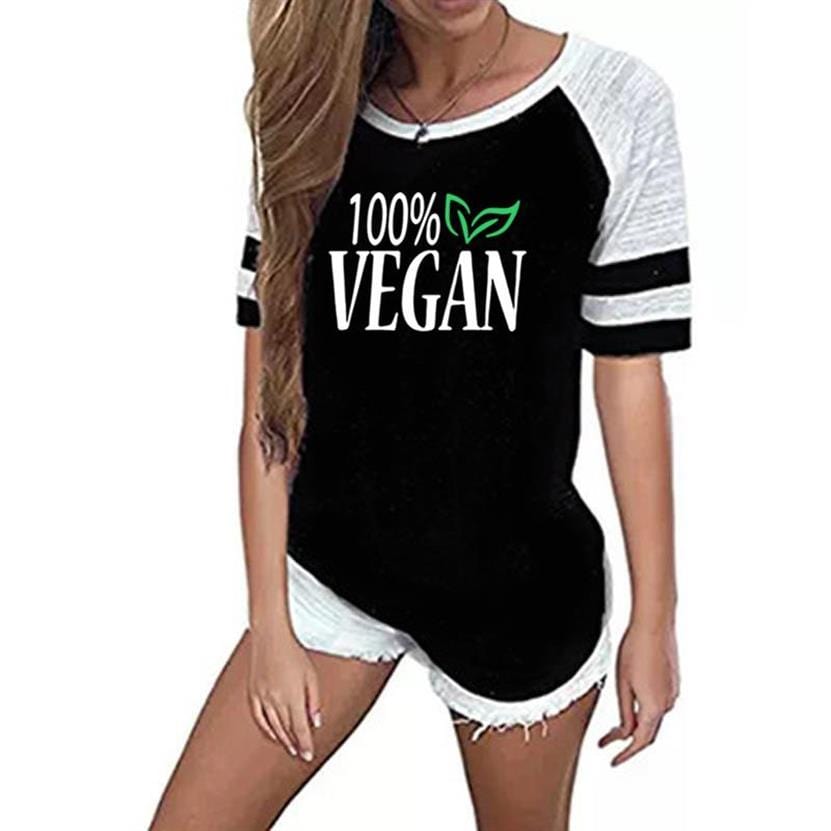 S / black 2022 Summer Women T Shirt 100% Vegan Letters Print T Shirt Harajuku Women Fashion Cropped Leisure Short Sleeve T-shirt