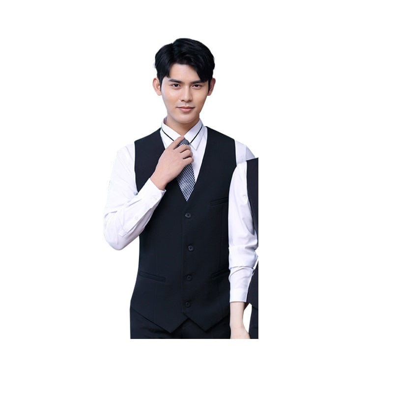 S / Black for Men OEM Candy Colors Men And Women Vest Elegant Waistcoat Gilet V-Neck Business Career Ladies Tops office Formal Work Wear Outerwear