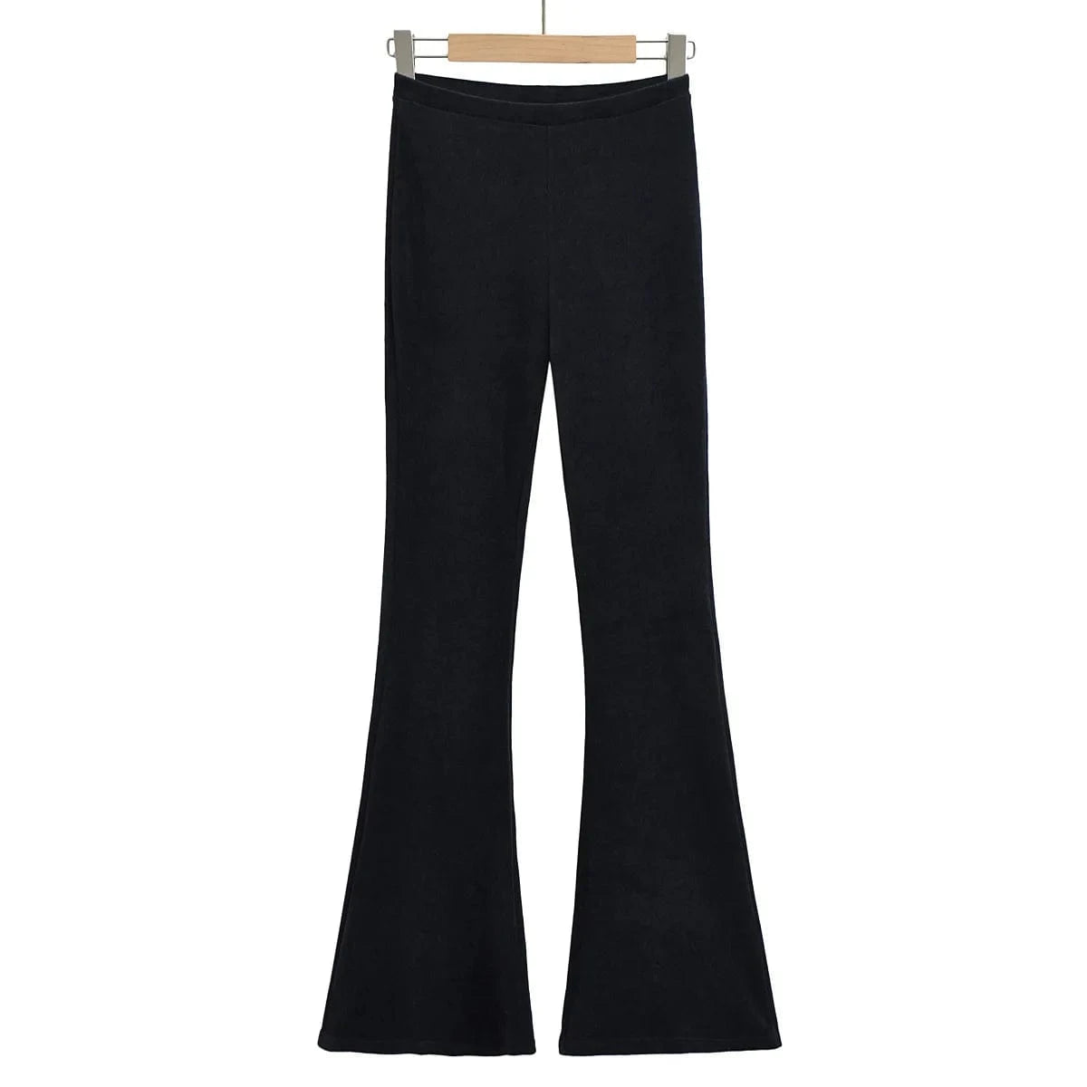 S / Black High Quality Cotton Velvet Women Trousers Slim Flared Yoga Pants Female Trousers Elastic Waistband Women Joggers Pants