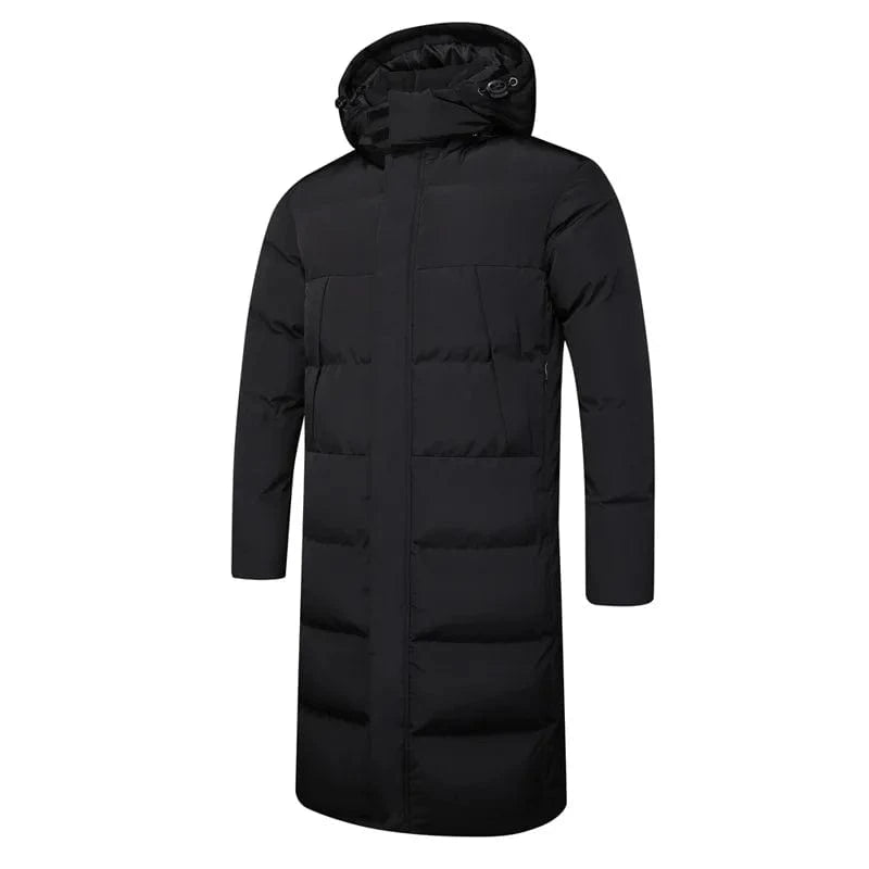 S / Black Luluxixiyaya Thick Fleece Inside Thick Wind Proof Puffer Bubble XXS-6XL Big Tall Knee Length Warm Feel Man Jacket Winter