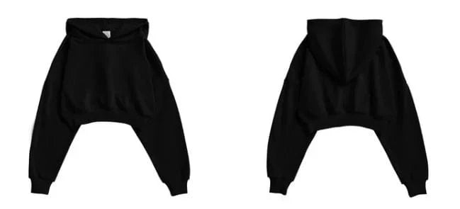 S / Black New arrivals fashion outwork Bulk Wholesale custom embroidery blank cotton french terry oversized cropped top hoodie for women