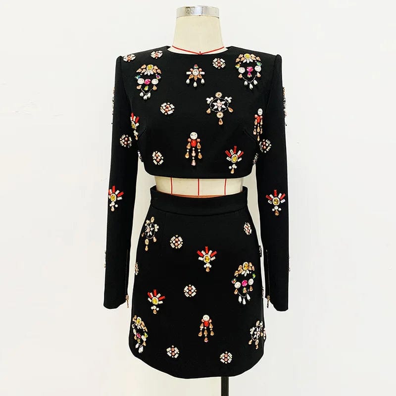 S / Black OUDINA Fashion Hot selling Casual Elegant Banquet Party Jumpsuit Bandage Cake Pants Playsuits Rompers Women Jumpsuits