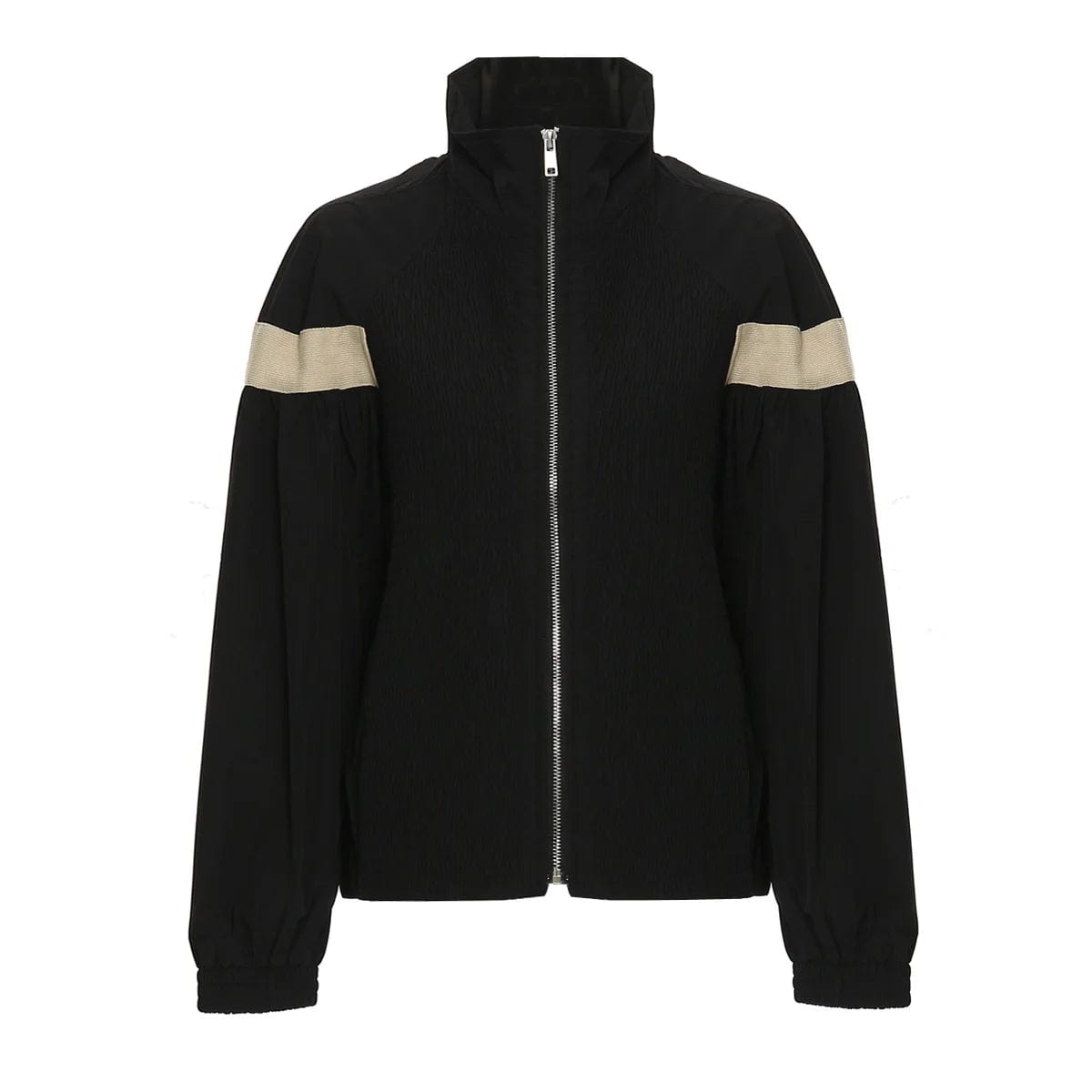 S / Black OUDINA Wholesale Manufacturer LOGO Customize Bomber Flying Irregular Pink Baseball Jackets Female Varsity Jacket Women