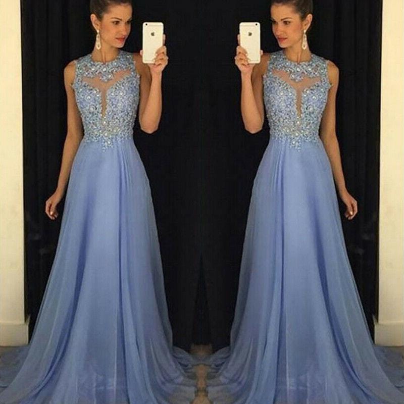 S / Blue Custom New Arrival Lace Floral Maxi Formal abendkleid Party Long Sleeve Evening Dress Prom Long Ball Bridal Gowns Wedding Dress