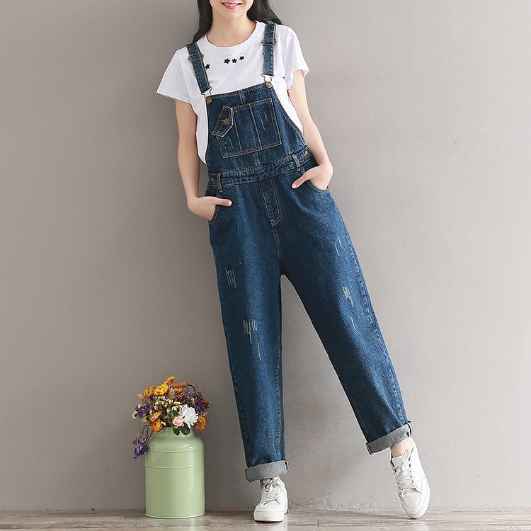 S / Blue Jeans Women Jumpsuit Denim Jumpsuit Cargo Pants Casual Pants Vaqueros Basic Jeans Wide Leg Jumpsuit Women