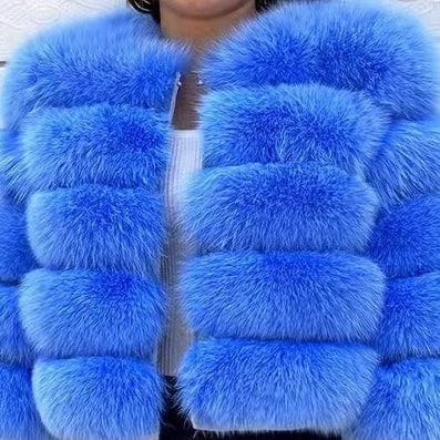 S / color13 Fashion Winter Warm Long Coat Real Fox Fur Jacket Women Natural Fur Outerwear New Arrival