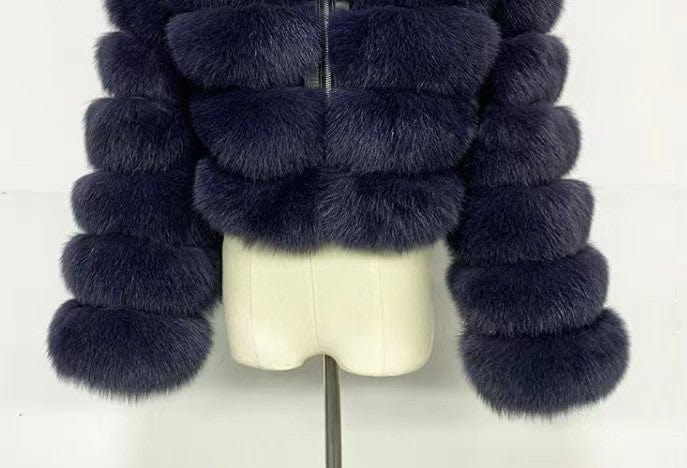 S / color15 2022 New Winter Coat Jacket Women Faux Fox Fur Coat with Hood Fashion Short Style Fake Fur Coat for Lady