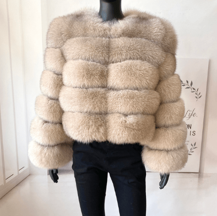 S / color2 Fashion Winter Warm Long Coat Real Fox Fur Jacket Women Natural Fur Outerwear New Arrival