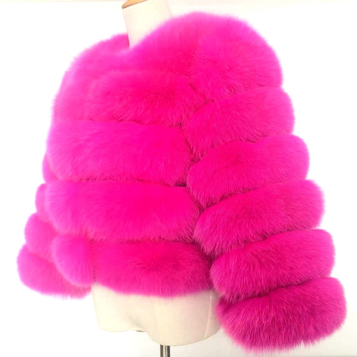 S / color3 Fashion Winter Warm Long Coat Real Fox Fur Jacket Women Natural Fur Outerwear New Arrival