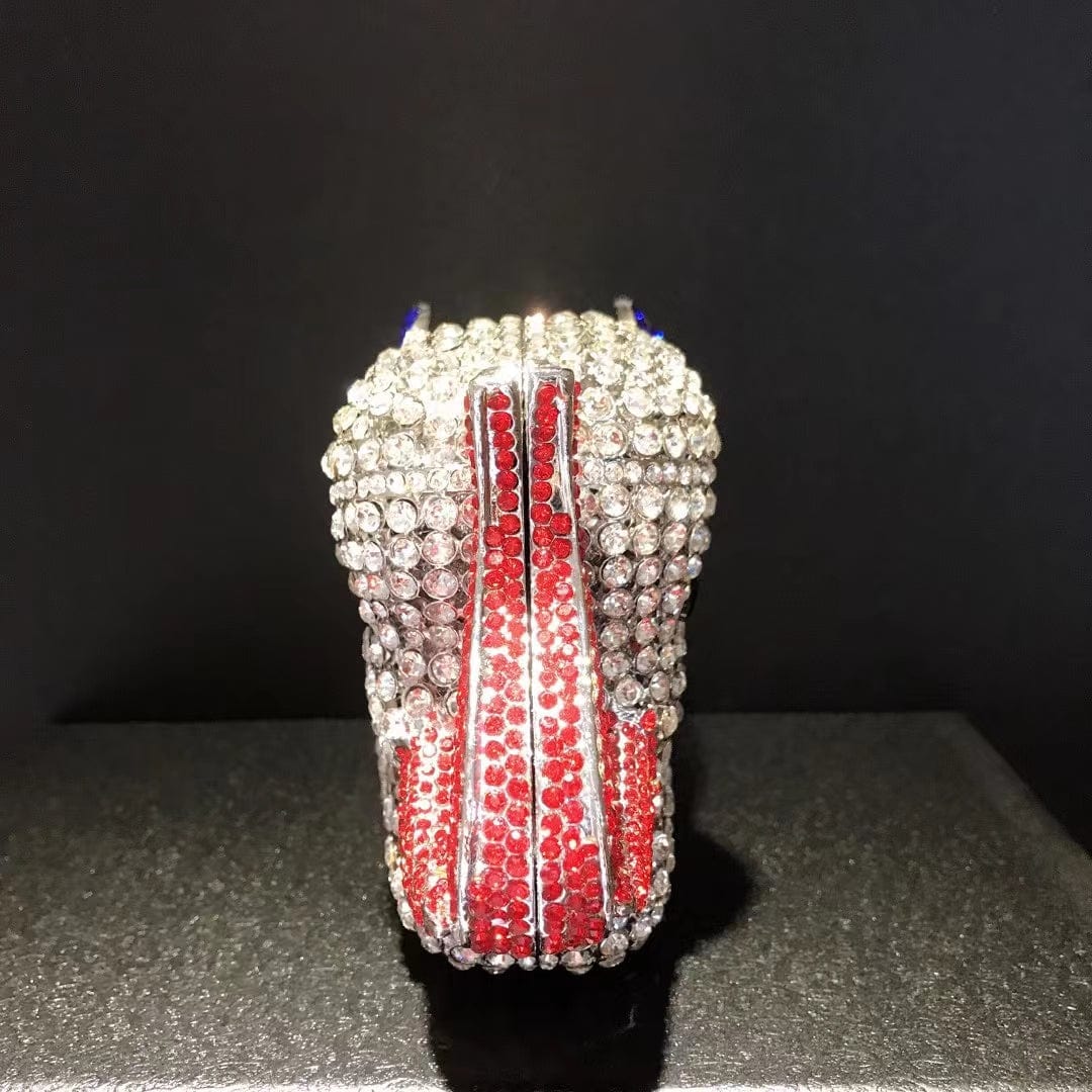 S / Cream 2022 New Design Animal Prints Crystal Elephant Purse Crystal Clutch Bag Wedding Party Clutches Purse Handbag Luxury Purse