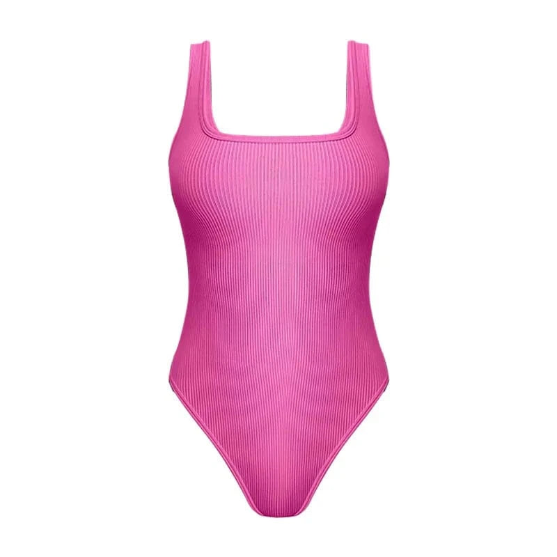 S / Fuchsia Wholesale female yoga seamless workout bodysuits for women sexy sleeveless slimming spandex ribbed women bodysuits