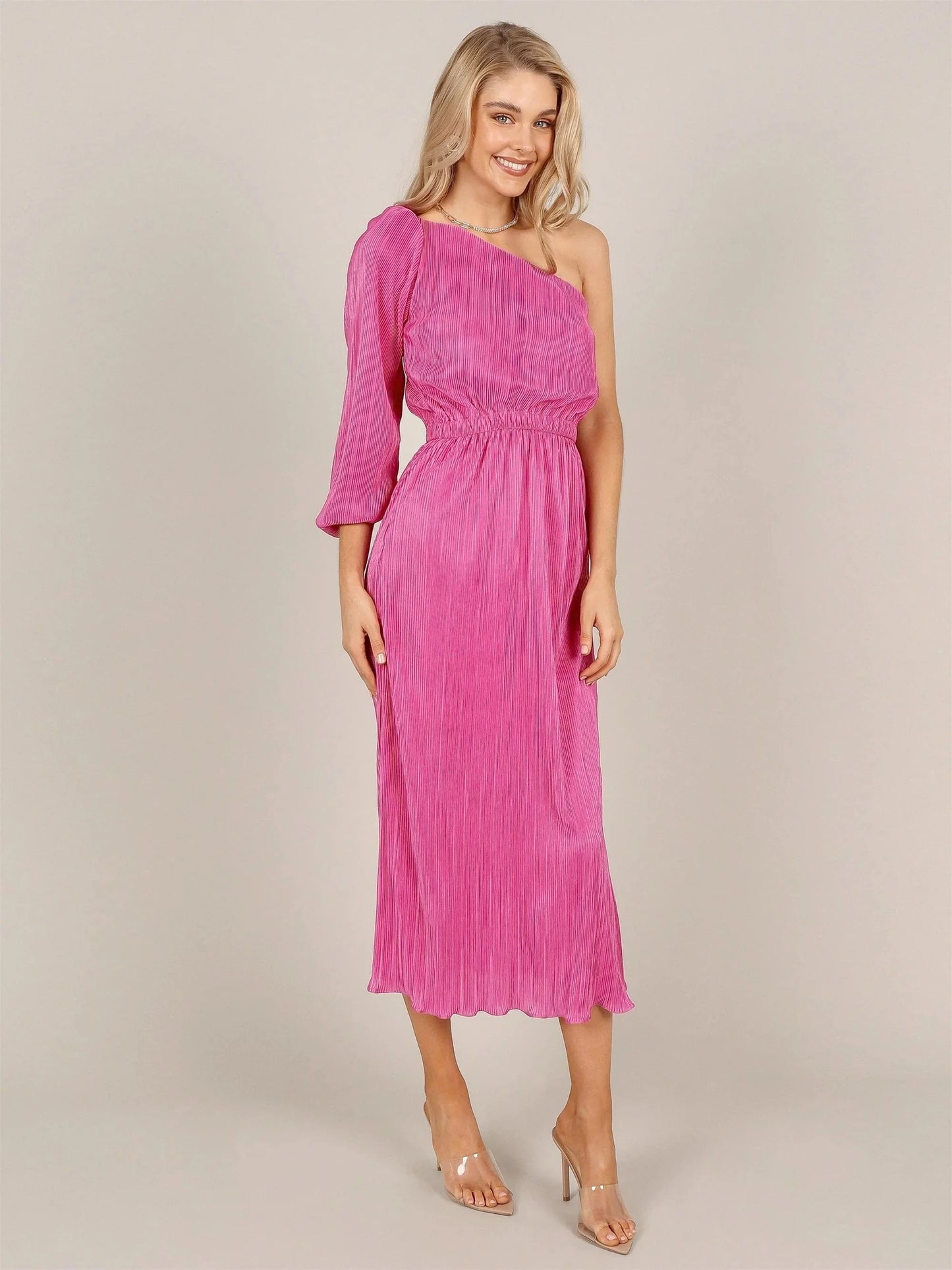 S / GQWB007 Slash Neck Single Sleeve Knit New Design Fashion Clothes 2023 Women High Slit Dress Sexy