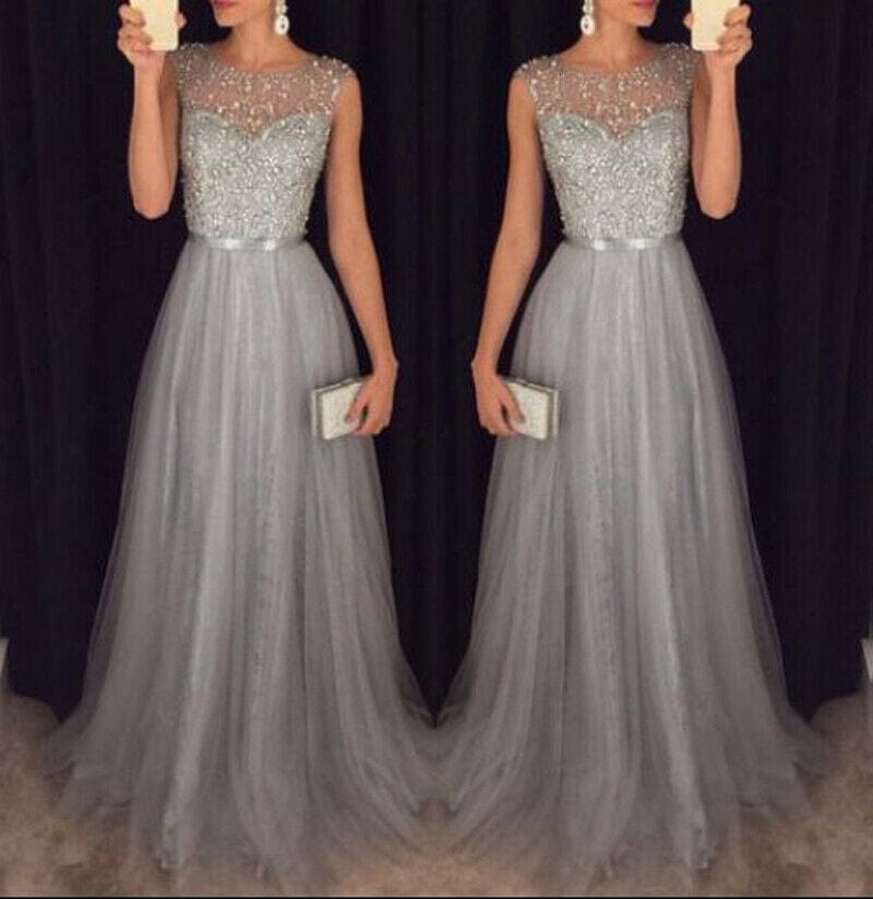 S / Gray Custom New Arrival Lace Floral Maxi Formal abendkleid Party Long Sleeve Evening Dress Prom Long Ball Bridal Gowns Wedding Dress